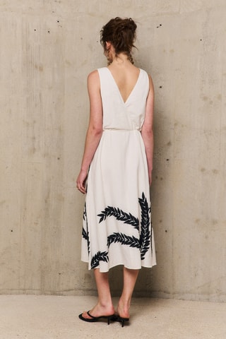 Abito midi in lino Palmer - Beige