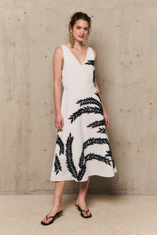 Abito midi in lino Palmer - Beige