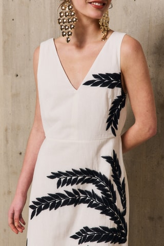 Abito midi in lino Palmer - Beige