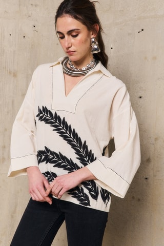 Tunica in lino Palmer - Beige