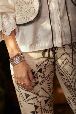 Pantaloni carrot in lino Maneva - Beige