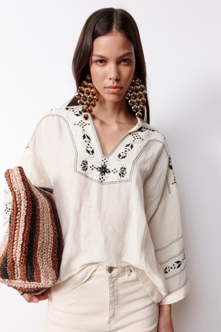 Tunica in lino Marisa - Beige