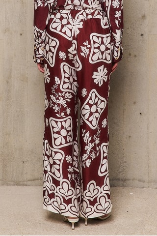 Pantaloni wide legs Stéphanie - Bordeaux