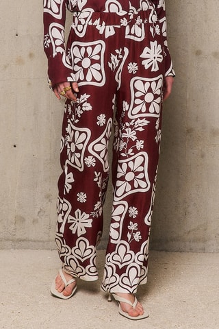 Pantaloni wide legs Stéphanie - Bordeaux