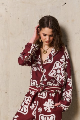 Pantaloni wide legs Stéphanie - Bordeaux