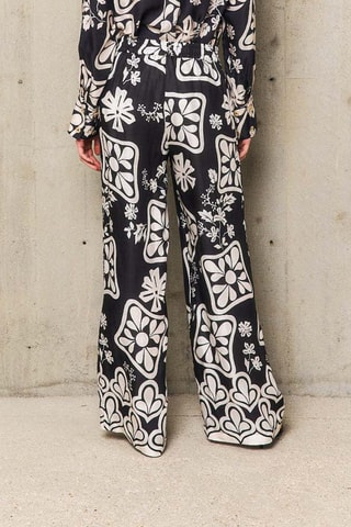 Pantaloni wide legs Stéphanie - Nero