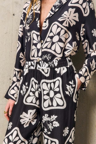 Pantaloni wide legs Stéphanie - Nero