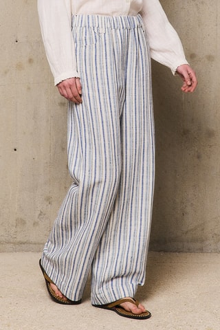 Pantaloni straight in cotone Ida - Blu