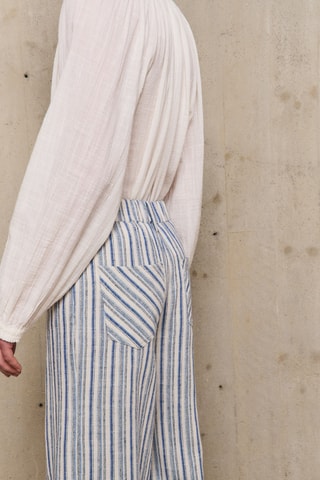 Pantaloni straight in cotone Ida - Blu