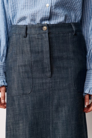 Gonna taglio dritto midi Imara - Blu