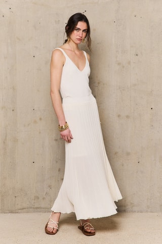 Gonna lunga plissé Enola - Beige