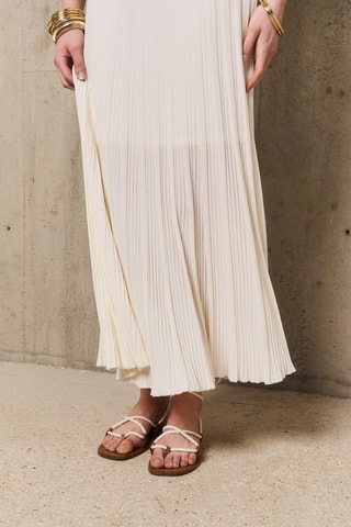 Gonna lunga plissé Enola - Beige