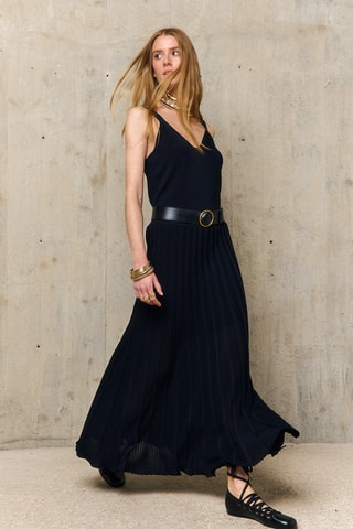 Gonna lunga plissé Enola - Nero