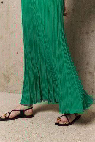 Gonna lunga plissé Enola - Verde
