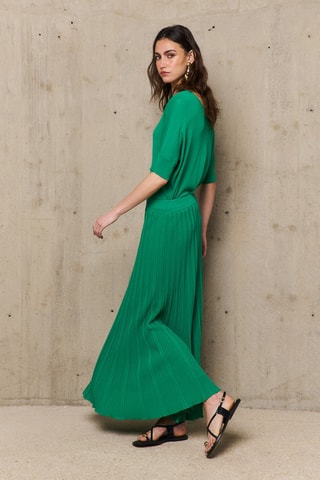 Gonna lunga plissé Enola - Verde