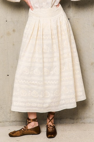 Jupe midi Laure - Beige