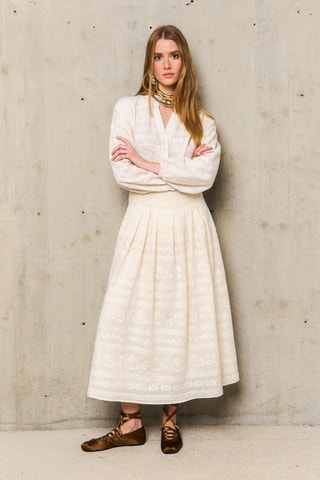 Jupe midi Laure - Beige