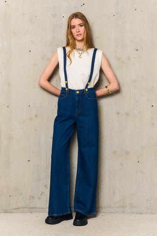 Jeans con bretelle Moira - Blu