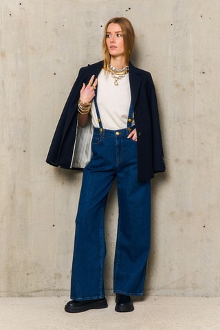 Jeans con bretelle Moira - Blu