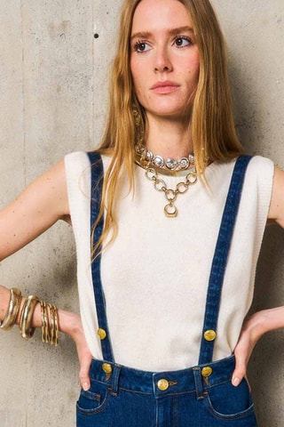 Jeans con bretelle Moira - Blu