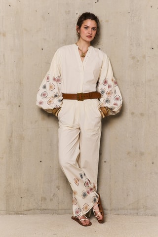 Pantaloni straight Oksanna - Beige