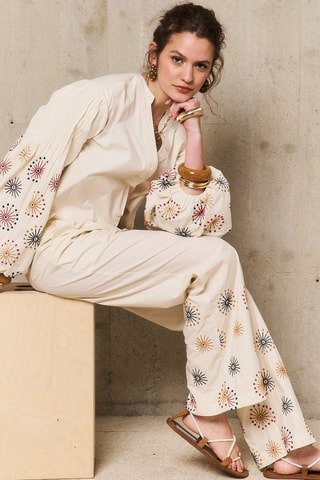 Pantaloni straight Oksanna - Beige