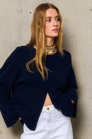 Maglia in lana merino Aina - Blu