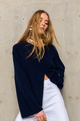 Maglia in lana merino Aina - Blu