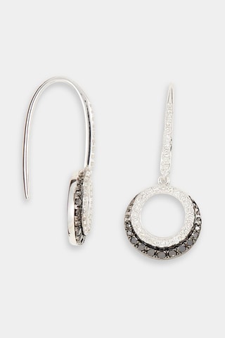 Orecchini Pricillia - Oro bianco, diamanti e diamanti neri