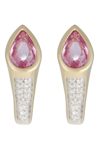 Oorbellen Joselita- Geelgoud, Diamanten en Saffier