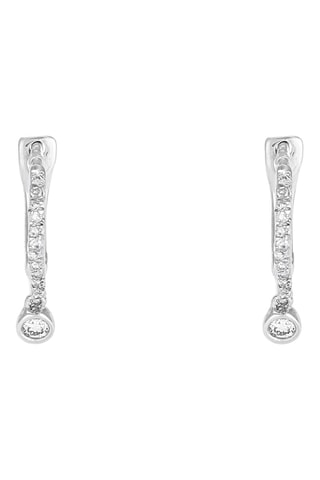 Orecchini a cerchio Charms - Oro bianco e diamanti