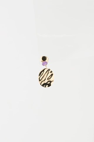 Oorbellen Médaille D’Or - Geelgoud en Amethisten