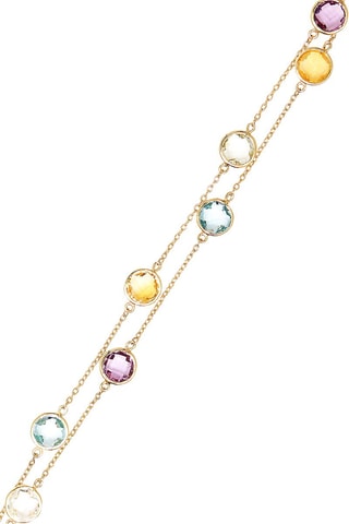 Armband Colormix - Geelgoud, citrienen, Amethisten, topaas en kwarts