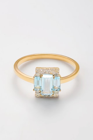 Anello Chiara - Oro giallo, diamanti e topazi