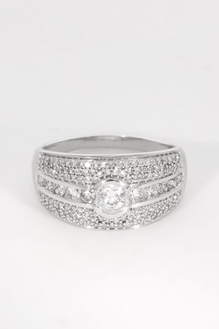 Anello Jonc Lumineux - Oro bianco e diamanti 