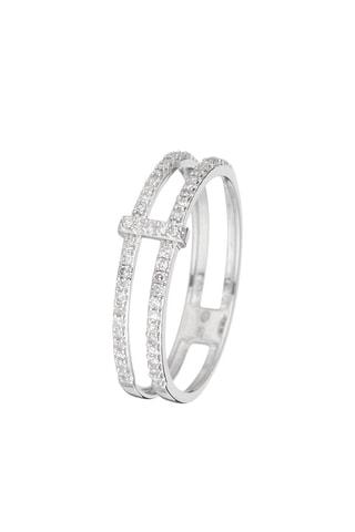Anello Sparkling bridge - Oro bianco e diamanti
