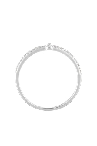 Anello Sparkling bridge - Oro bianco e diamanti