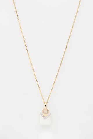 Hanger Cadenacre  Geelgoud, Diamanten en Parelmoer