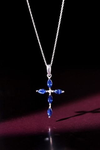 Ciondolo Antonelle - Oro bianco, zaffiri e diamante