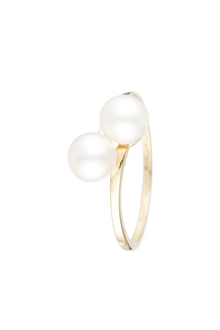 Anello Perlée ronde - Oro giallo e perla di imitazione