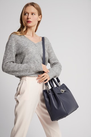 Sac à main en cuir Paris - Bleu