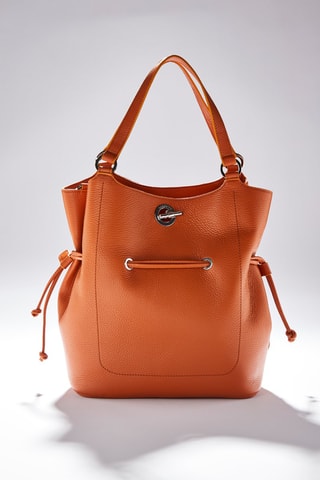 Sac seau en cuir M Paris - Orange