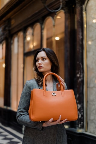 Cabas en cuir Paris - Orange