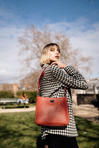 Sac bandoulière en cuir Paris - Marron