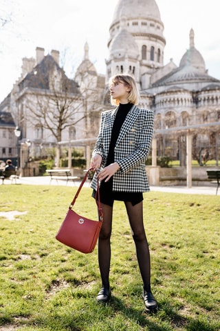 Sac bandoulière en cuir Paris - Marron