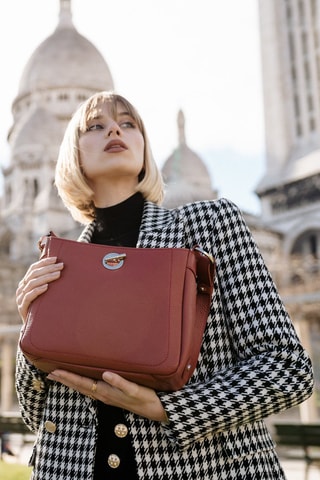 Sac bandoulière en cuir Paris - Marron