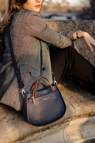 Sac à main S en cuir Fidèle - Bleu