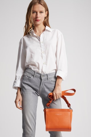 Sac bandoulière en cuir Fidèle  - Orange