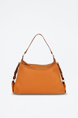 Sac porté épaule en cuir Naturel - Orange