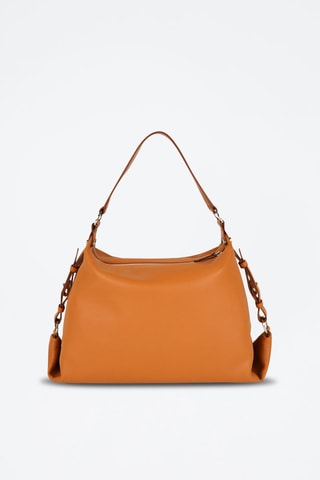 Sac porté épaule en cuir Naturel - Orange